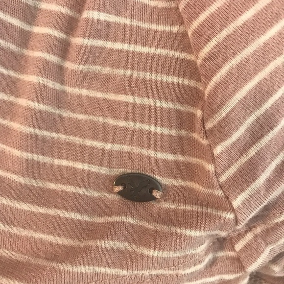 AMERICAN EAGLE Pink Striped Cut Out Back Top Shirt - Picture 3 of 7